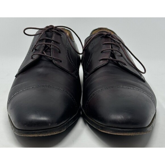 Santoni Cap Toe Derby Shoes Mens 12 D Black Leather Lace Up Loafers Dress Italy main image 11